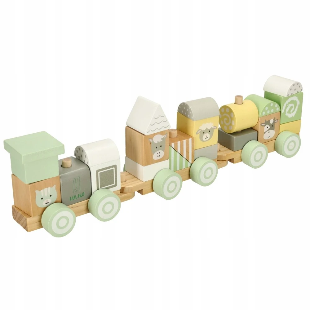 Ikonka Lulilo Train medinis traukinys pastelė