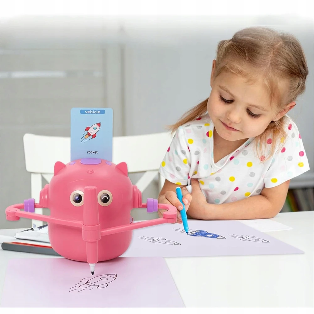 Ikonka PIEŠIMO ROBOTAS VAIKAMS NUO 3 IKI 8 METŲ SU 100 KORTELIŲ + ŽYMEKLIAI DOVANAMS