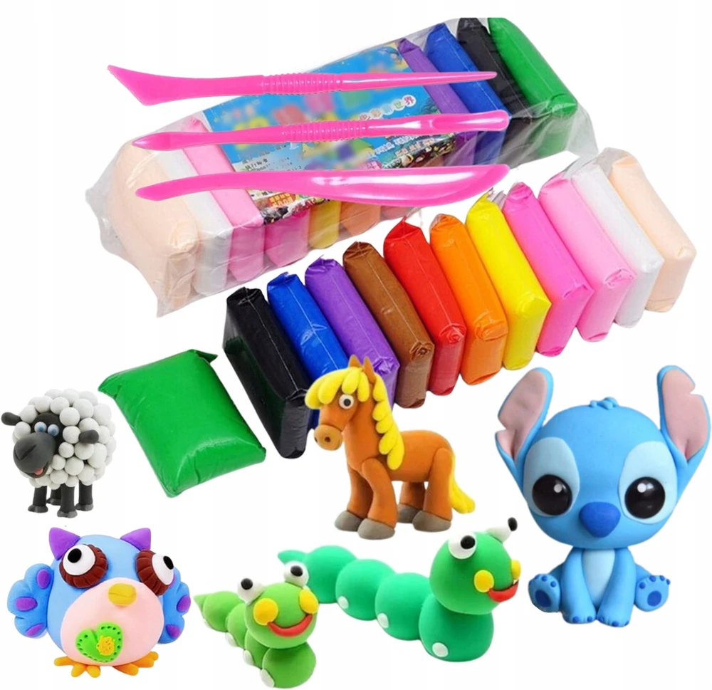 Ikonka KIK polimerinis molis - plastilinas, 12 spalvų