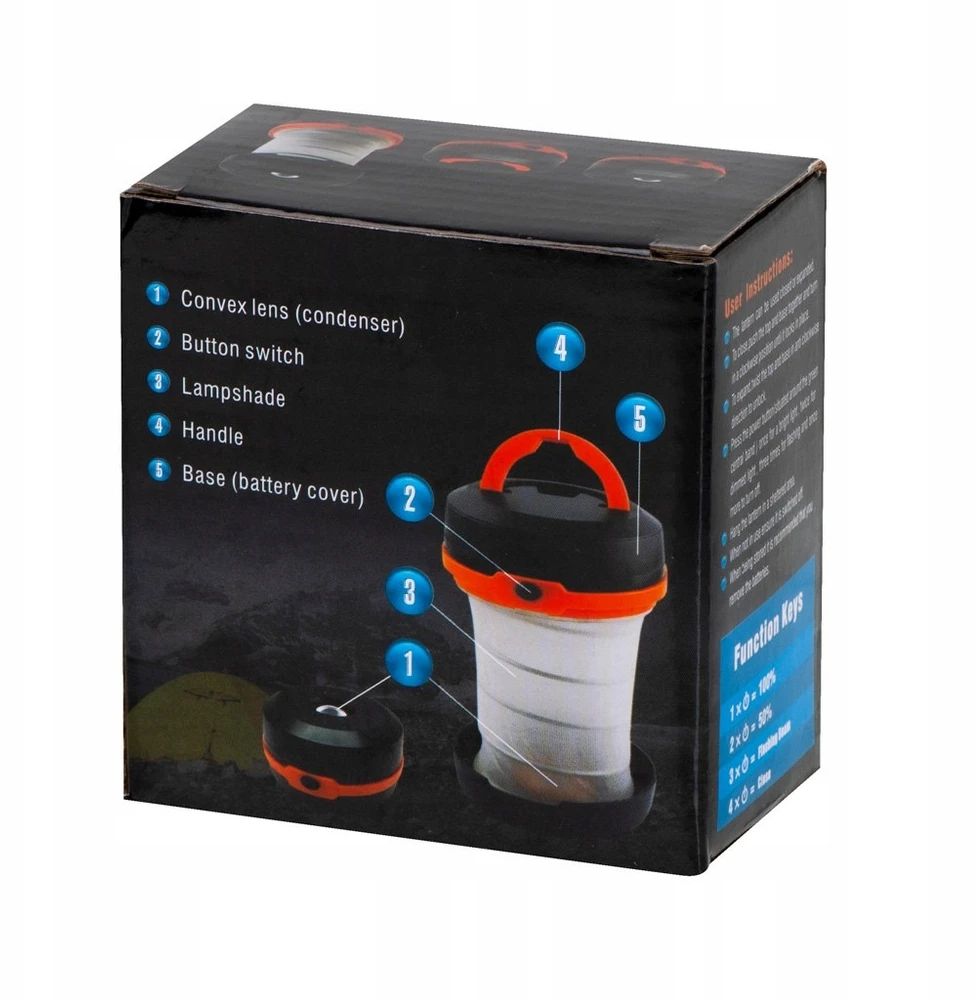 Ikonka Camping camping light camping battery torch 2in1 3 modes