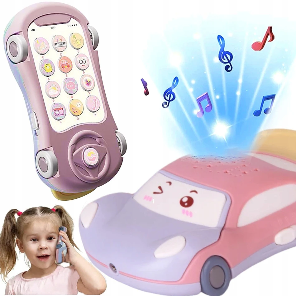 Ikonka Automobilinis telefono žvaigždžių projektorius su muzika mėlyna spalva