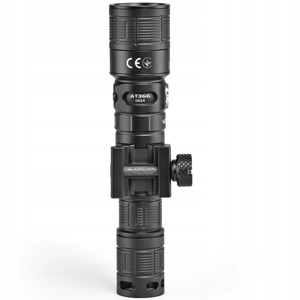 Įkraunamas 10 W LED žibintuvėlis su raudona šviesa Videx, su reguliuojamu priartinimu (Zoom) ir taktiniu mygtuku