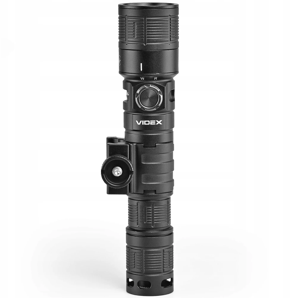 Įkraunamas 10 W LED žibintuvėlis su raudona šviesa Videx, su reguliuojamu priartinimu (Zoom) ir taktiniu mygtuku