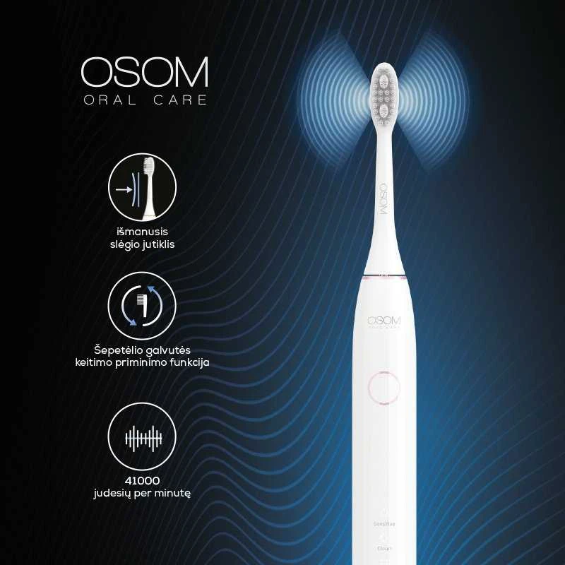 OSOM Oral Care šepetėlis su funkcijų grafika