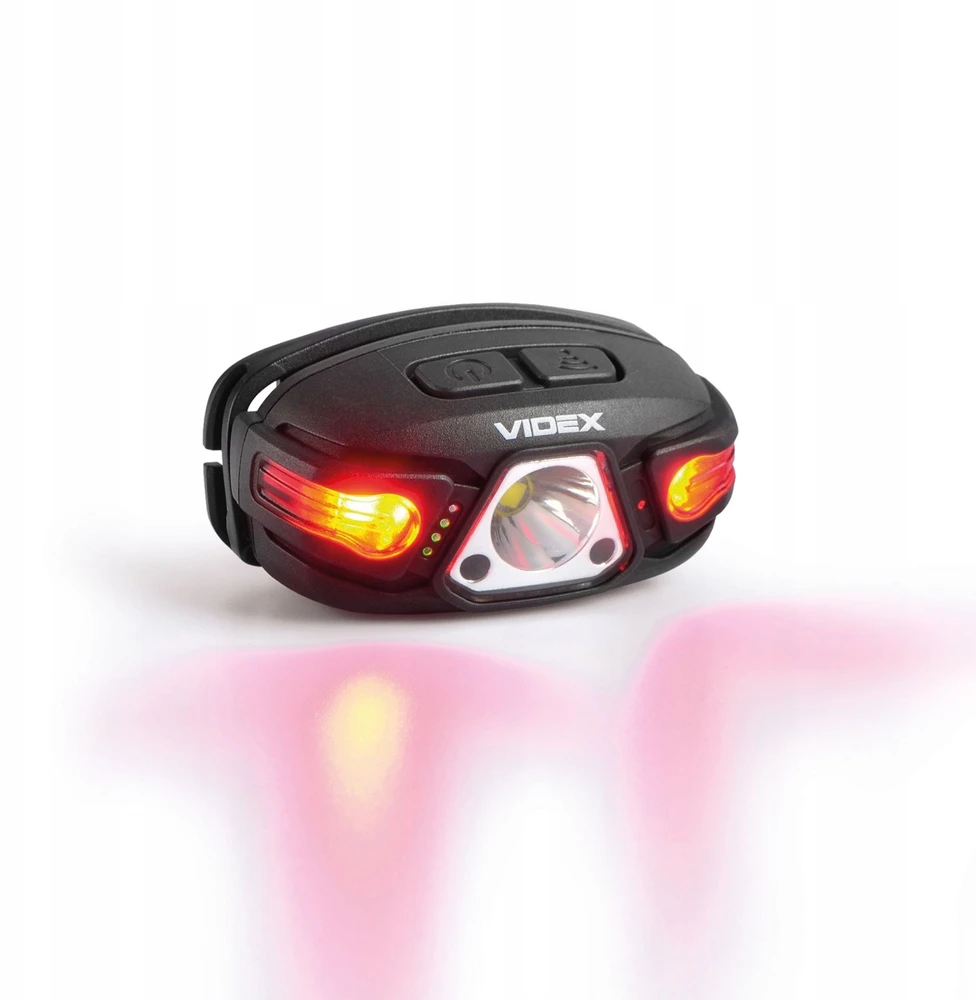 Įkraunamas LED žibintas, atsparus vandeniui Videx + Raudonas 330Lm