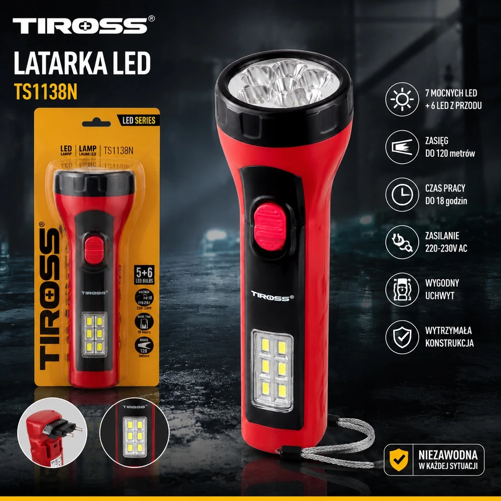 Įkraunamas žibintuvėlis Tiross TS2228