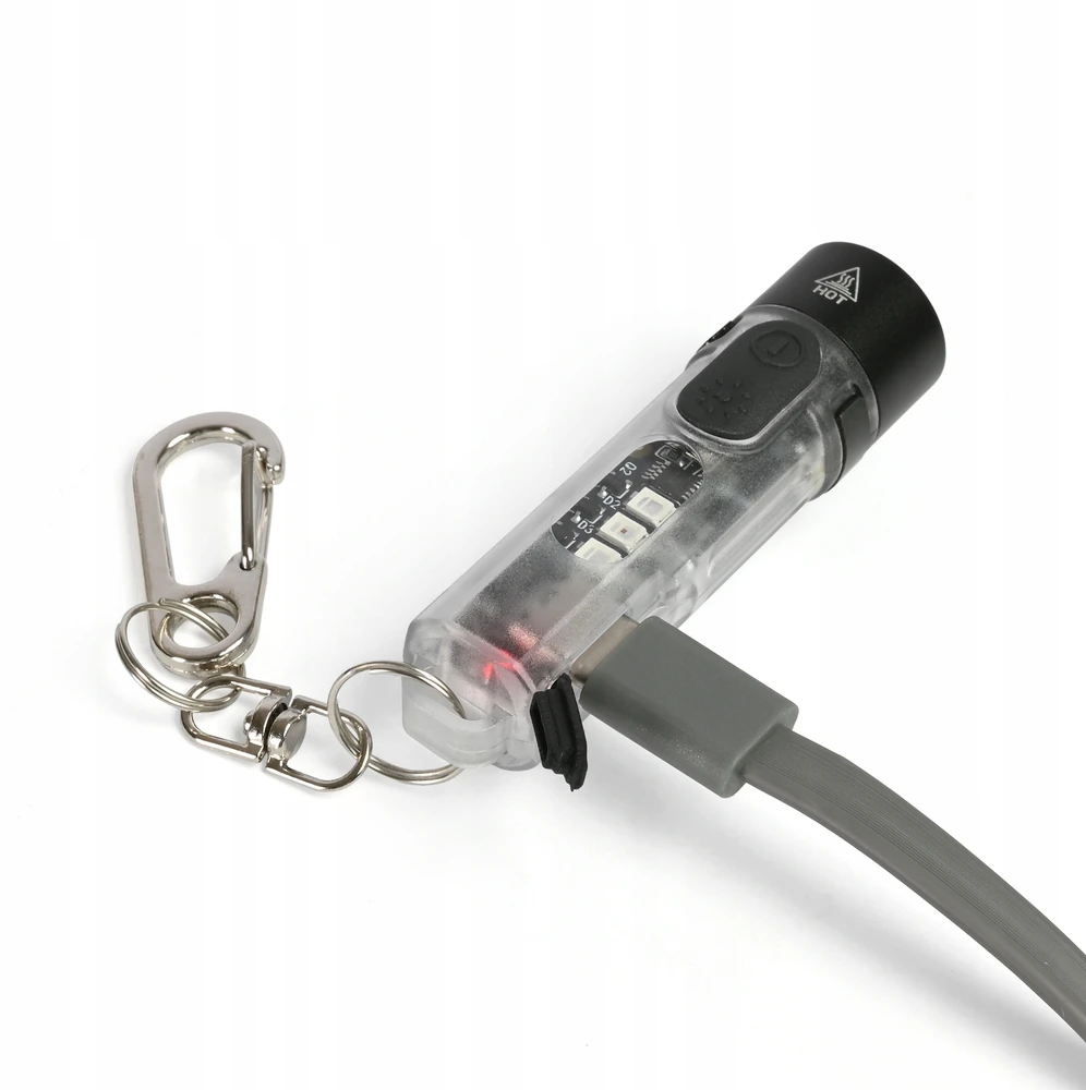 Įkraunamas žibintuvėlis Videx Mini LED + Raudonas/UV, 400lm, VLF-AK012, raktų pakabukas