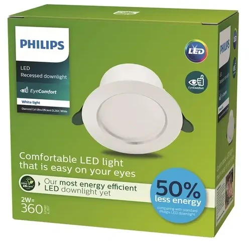 LED panelė įleidžiamas Philips Diamond, 2.2W, 4K, LED,baltas