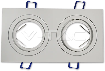 WHITENERGY SKU3607 V-TAC VT-783 2xGU10 FITTING SQUARE Baltas
