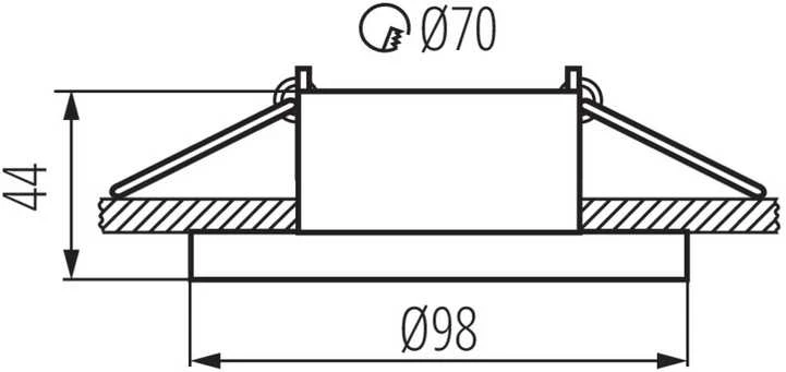 Įleidžiamas šviestuvas KANLUX ELNIS, 35 W, GU10, baltos su juoda sp., ø9,8 cm