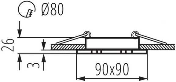 Įleidžiamas šviestuvas KANLUX SEIDY CT-DTL50-W/M, 12 V, 50 W, GU5.3, kvadrato f., baltos sp.