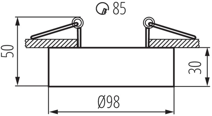 Įleidžiamasis šviestuvas KANLUX MINI BORD, 1 x GX5,3/GU10, max 35 W, baltos sp., Ø9,8 x 5 cm