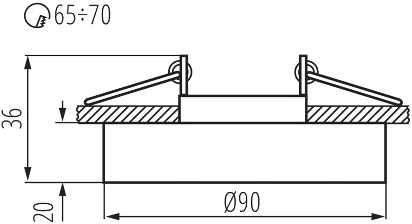 Įleidžiamasis šviestuvas KANLUX MORTA B, 1 x GX5,3, max 50 W, juodos sp., Ø9 x 3,6 cm