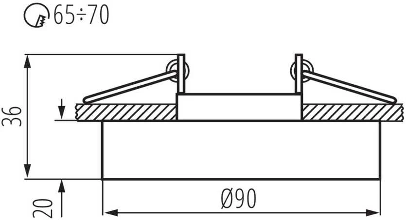 Įleidžiamasis šviestuvas KANLUX MORTA B, 1 x GX5,3, max 50 W, sidabro sp., Ø9 x 3,6 cm