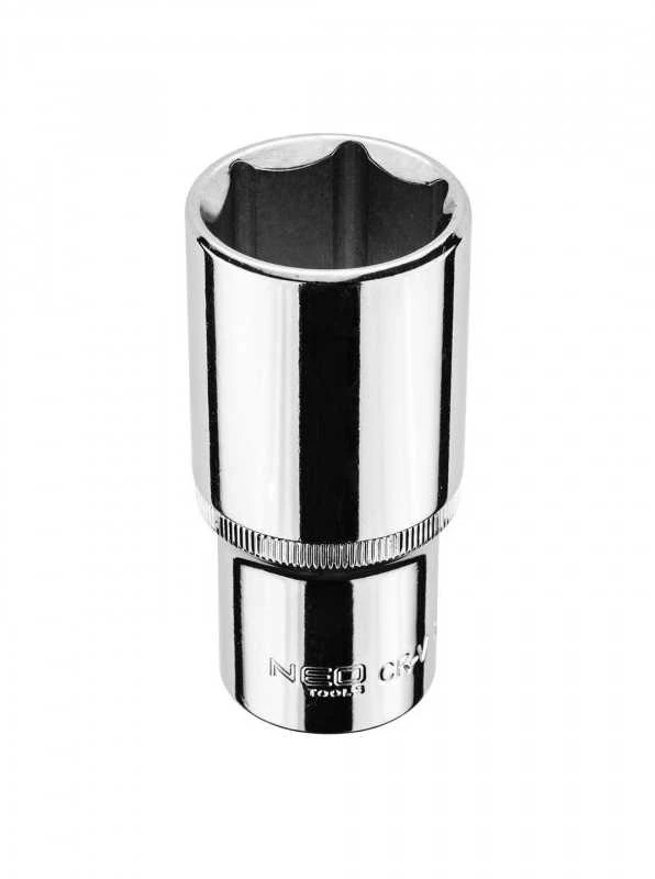 Ilga šešiakampė galvutė NEO 08-478, 1/2", 28 mm, CrV plienas