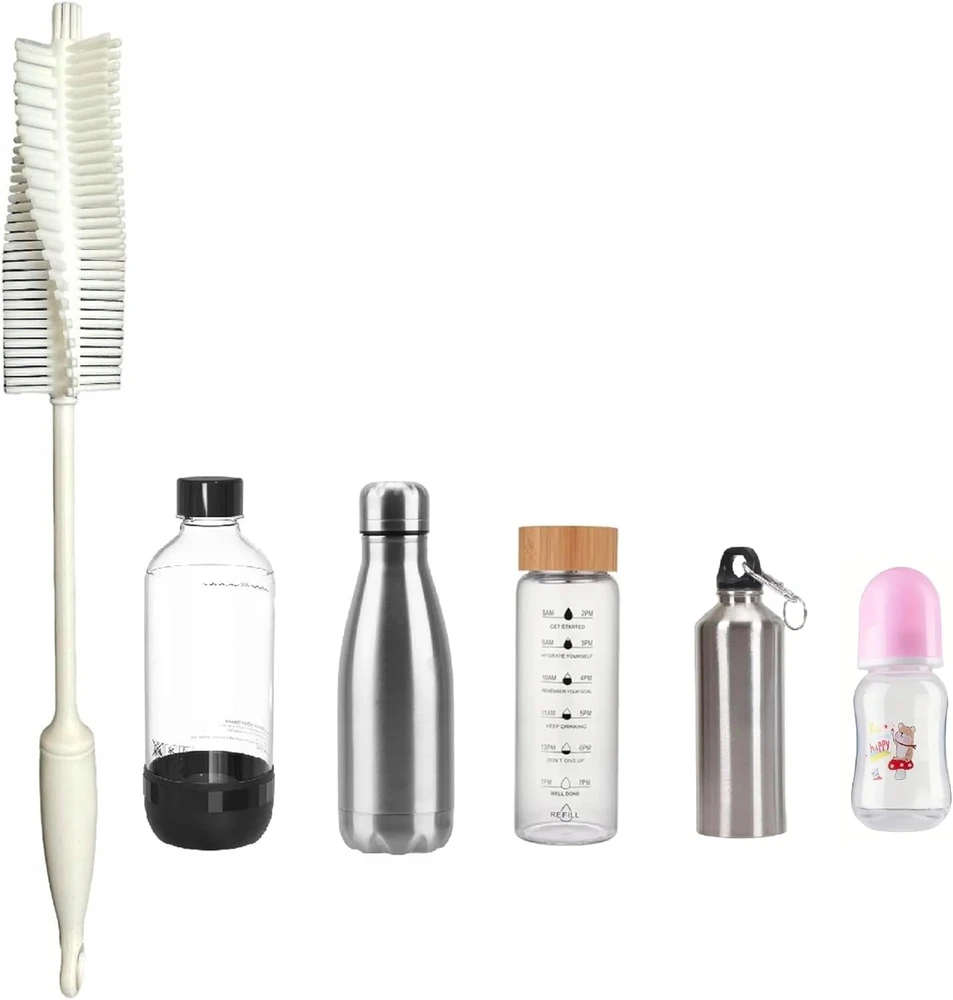 ILGAS 32 cm silikoninis šepetėlis, skirtas BUTELIUI, STIKLINIUI, INDŲ plovimui, indų plovimo mašinai