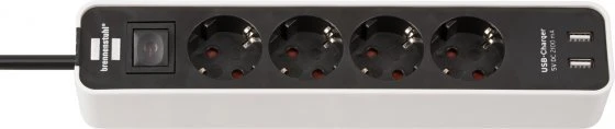 Ilgiklis BRENNENSTUHL Bremounta, 5 lizdų, 2 USB, 3m, baltos sp.