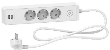 Ilgiklis BRENNENSTUHL Bremounta, 5 lizdų, 2 USB, 3m, baltos sp.