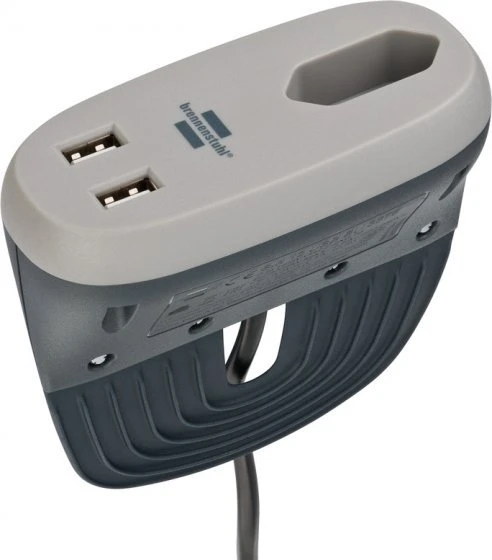 Ilgiklis BRENNENSTUHL Euro-Steck IP20, 2 x USB, 2m