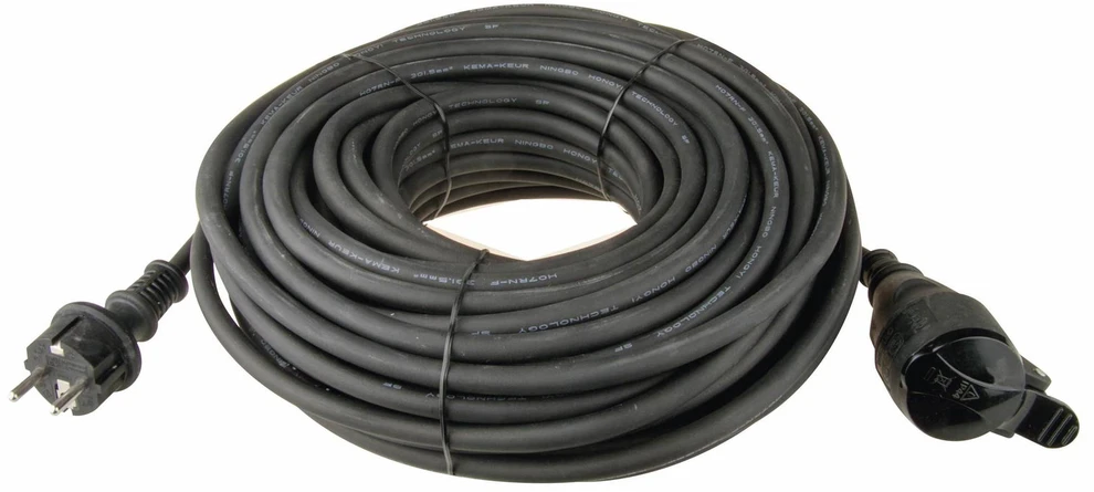 Emos Ilgiklis 1 lizdo 10m su įžeminimu 3x2.5 mm² IP44 su gumine izoliacija, juodas