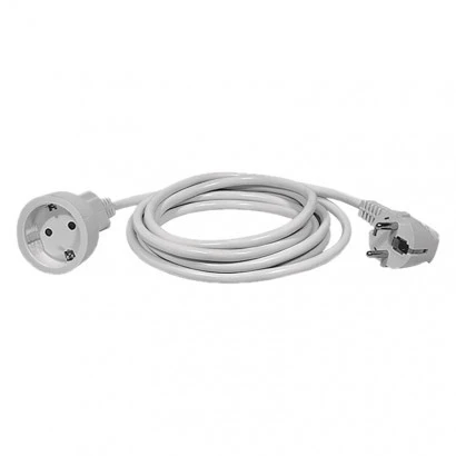 Emos Ilgiklis 3 lizdų 5.0m su įžeminimu (baltas) 1.5mm²