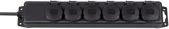 Ilgiklis 4 lizdų 10m IP44 3x1.5 mm² raudonas, guminis kabelis EMOS