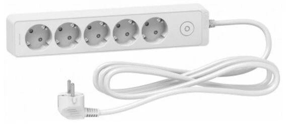 Emos Ilgiklis 5 lizdų 1.5m su įžeminimu (baltas) 1.5mm²