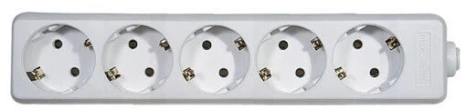 Emos Ilgiklis 5 lizdų 5.0m su įžeminimu (baltas) 1.5mm²