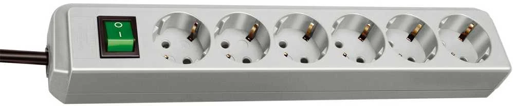 Ilgintuvas su įžeminimu ir jungikliu Brennenstuhl 6-viet./1.5m/3x1.5mm šviesiai pilkas