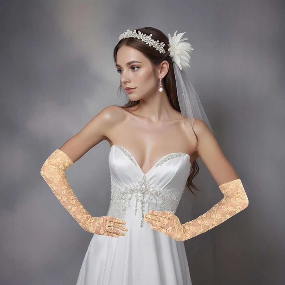 ILGOS NRAININĖS PIRŠTINĖS 54 cm MOTERIŠKOS ELEGANTIŠKOS FORMALIOS PIRŠTINĖS