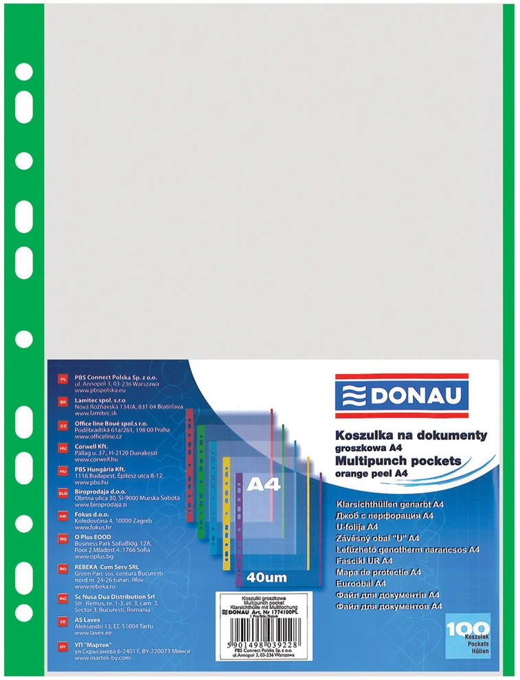 Donau Įmautės su gelton.krašteliu A4 100vnt.
