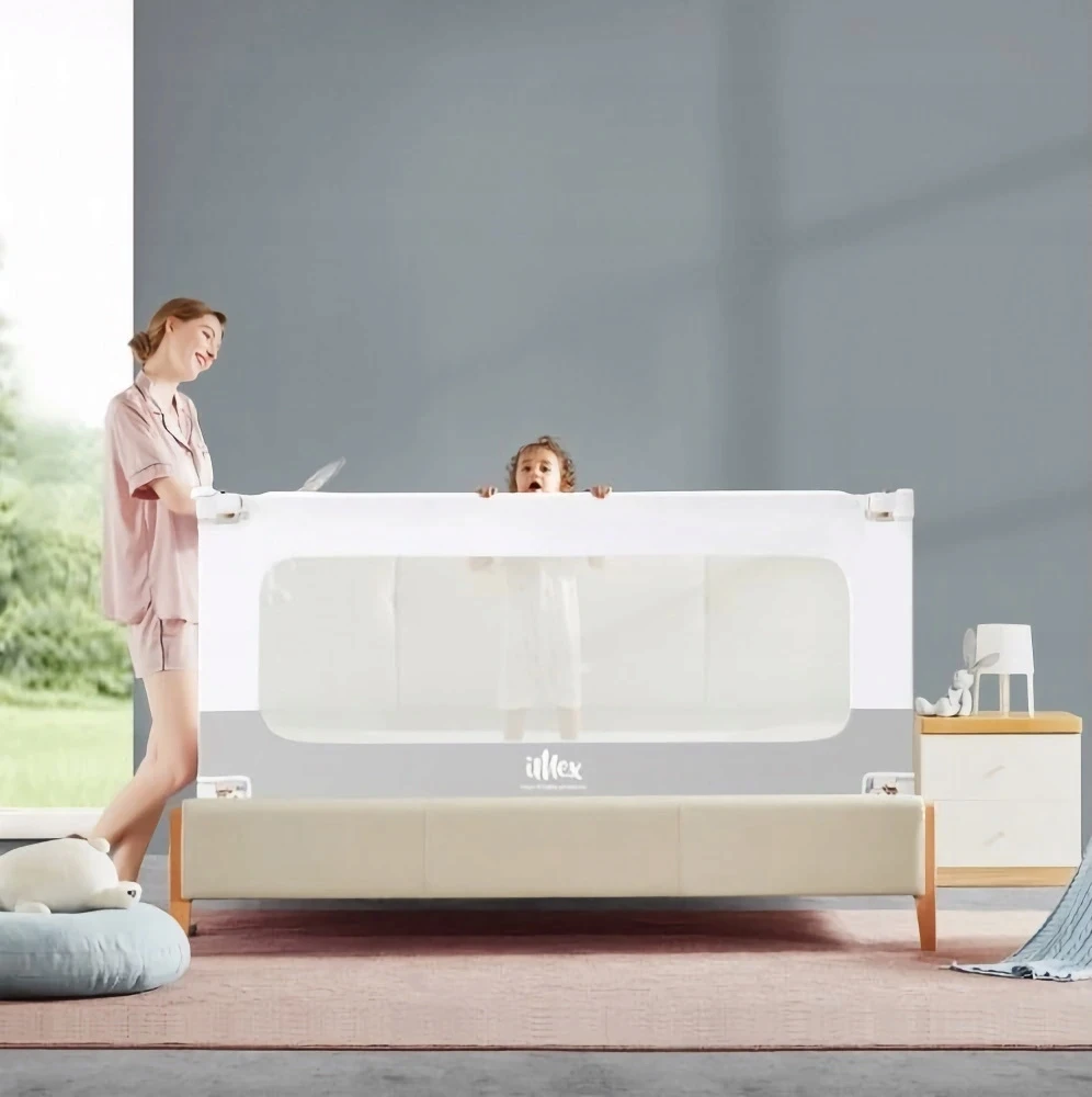 iMex Toys iMex barierka do łóżka SMART 140 cm balta ir-pilka