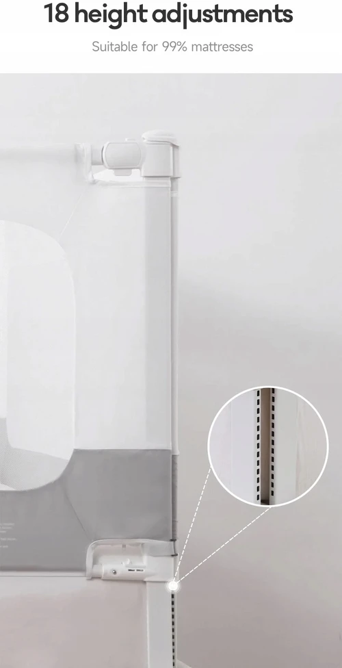 iMex Toys iMex barierka do łóżka SMART 140 cm balta ir-pilka