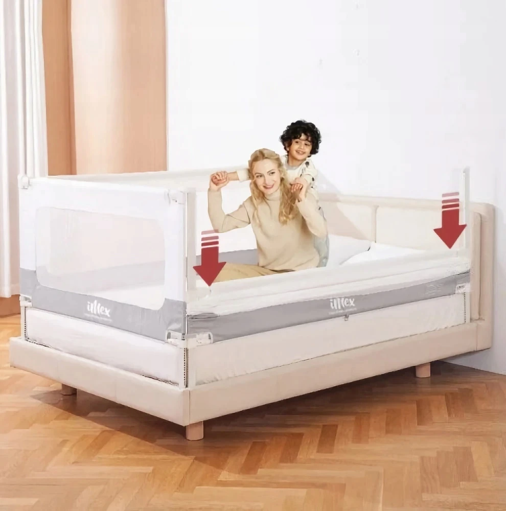 iMex Toys iMex barierka do łóżka SMART 140 cm balta ir-pilka