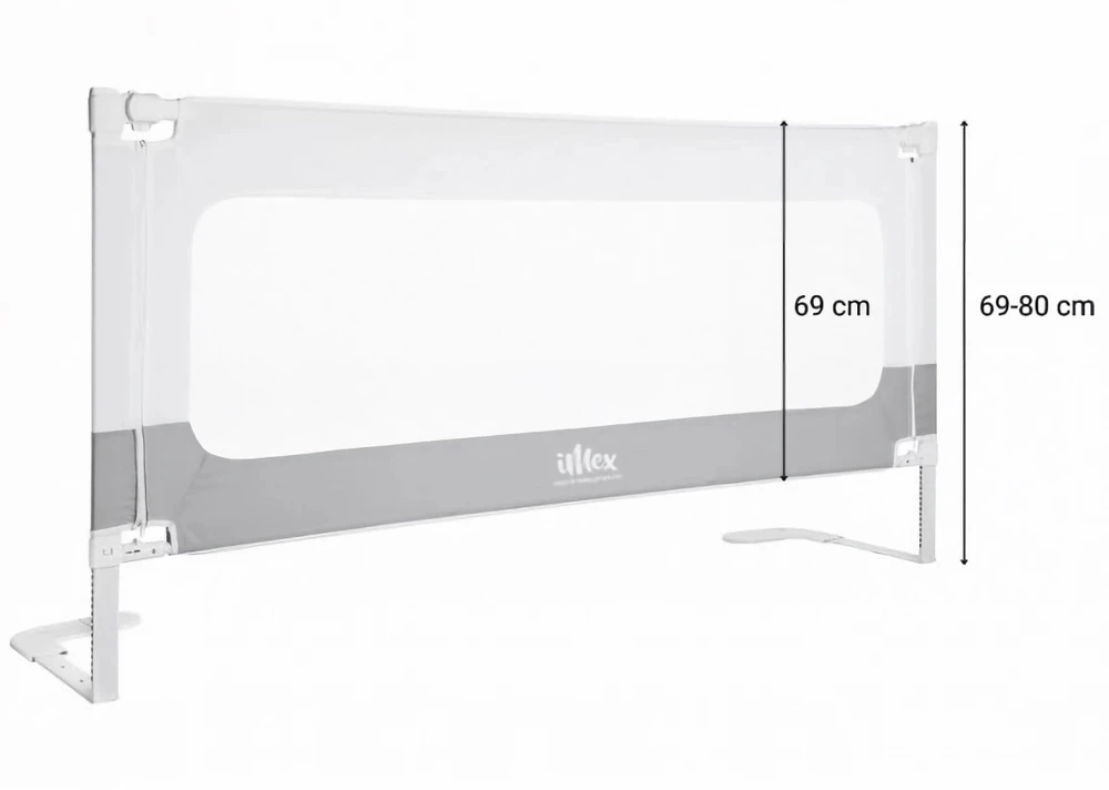 iMex Toys iMex barierka do łóżka SMART 140 cm balta ir-pilka