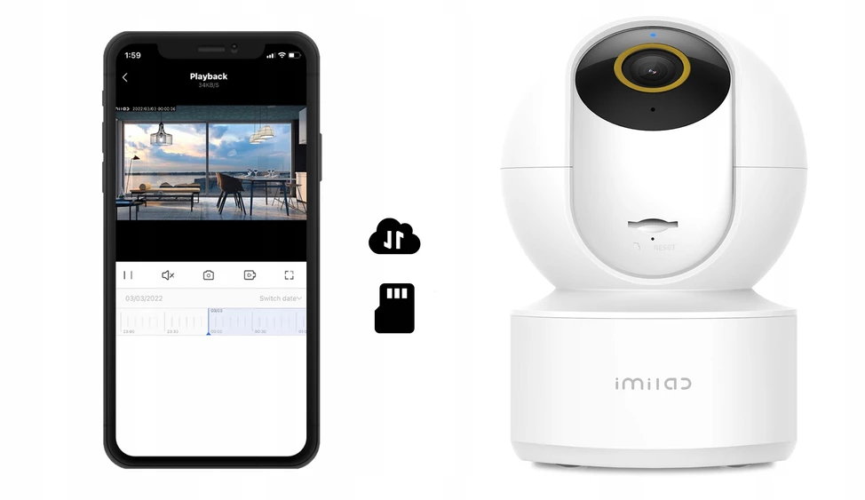 Imilab C22 Mijia ROTATING CAMERA, skirta stebėti 360° elektroninę auklę
