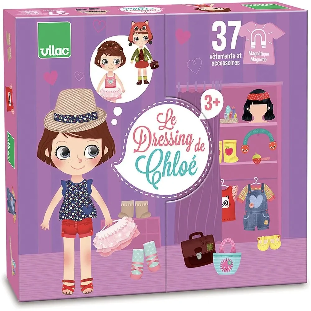 Dėlionė Imitacinė žaidimų lenta - VILAC - Chloés drabužių spinta - Žalia - Marga - 3 metai+