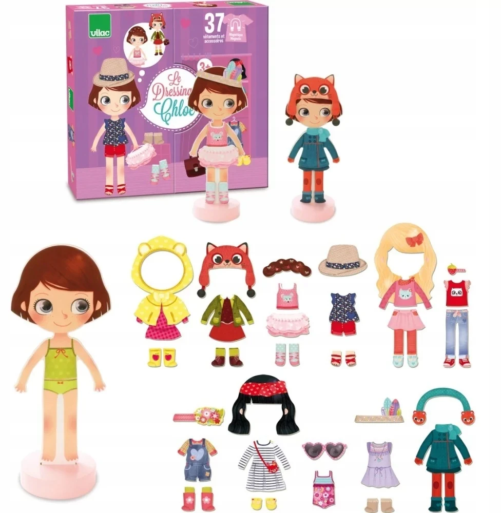 Dėlionė Imitacinė žaidimų lenta - VILAC - Chloés drabužių spinta - Žalia - Marga - 3 metai+