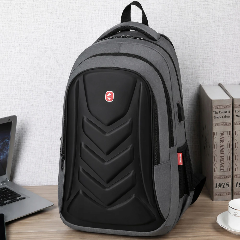 Imiti Miesto kuprinė su Usb, talpi, skirta mokyklai, kelionėms, pilka