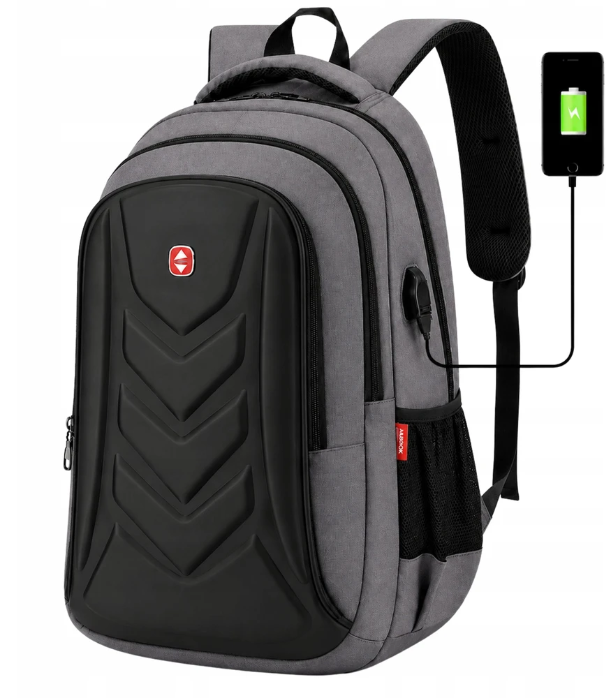 Imiti Miesto kuprinė su Usb, talpi, skirta mokyklai, kelionėms, pilka