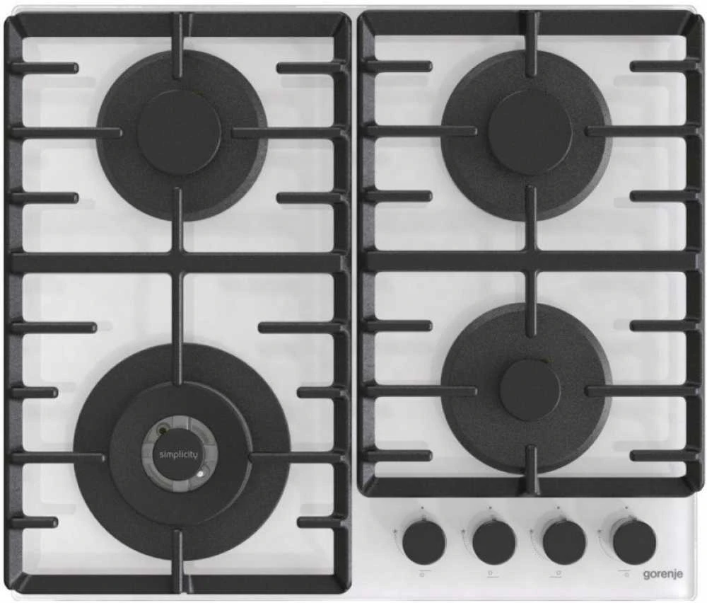 Gorenje | Kaitlentė | GTW642SYW | Dujos ant stiklo | Degiklių / virimo zonų skaičius 4 | Sukamosios rankenėlės | Baltas