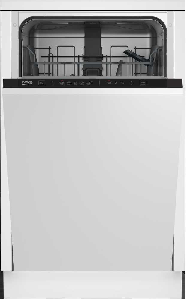 Įmontuojama indaplovė BEKO DIS35020, E energijos klasė, 45 cm, 5 programos