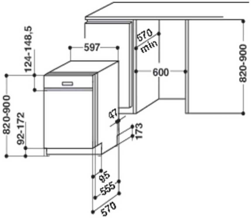 Įmontuojama indaplovė Whirlpool WBC 3C34 PF X