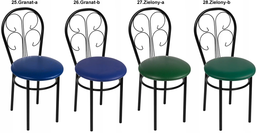 Impor 4 x Caesar kėdės juodos spalvos rinkinys
