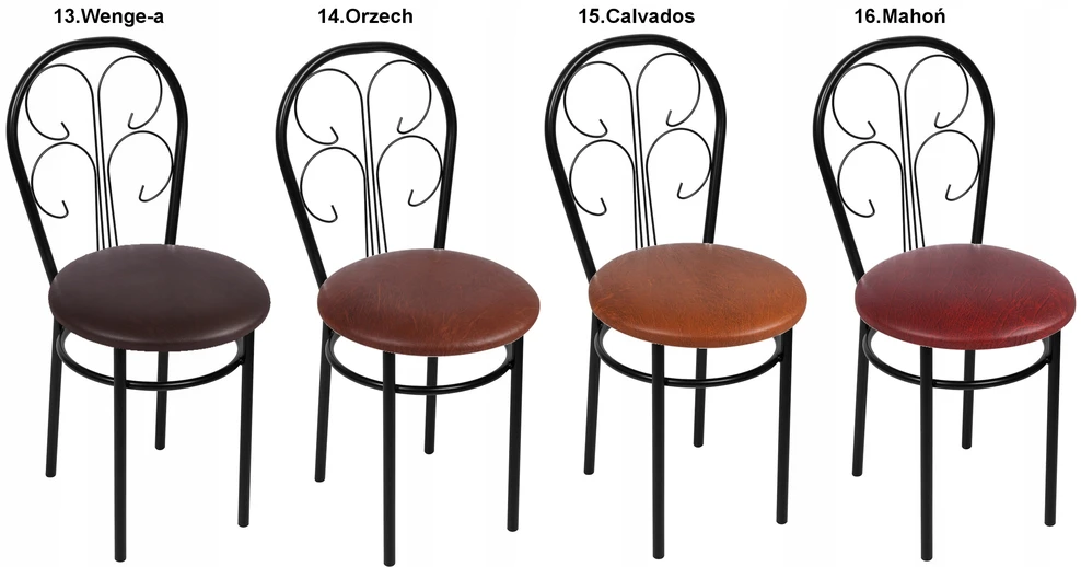 Impor 4 x Caesar kėdės juodos spalvos rinkinys