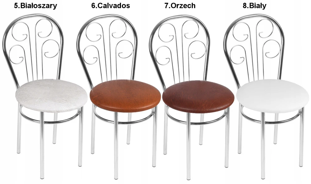 Impor 4x Cezar Chrome kėdžių rinkinys