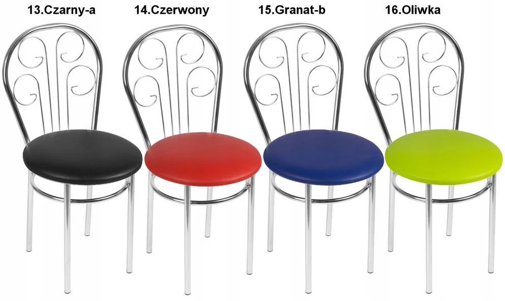 Impor 4x Cezar Chrome kėdžių rinkinys