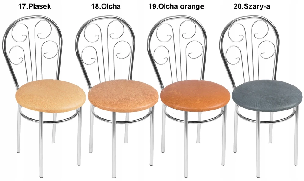 Impor 4x Cezar Chrome kėdžių rinkinys
