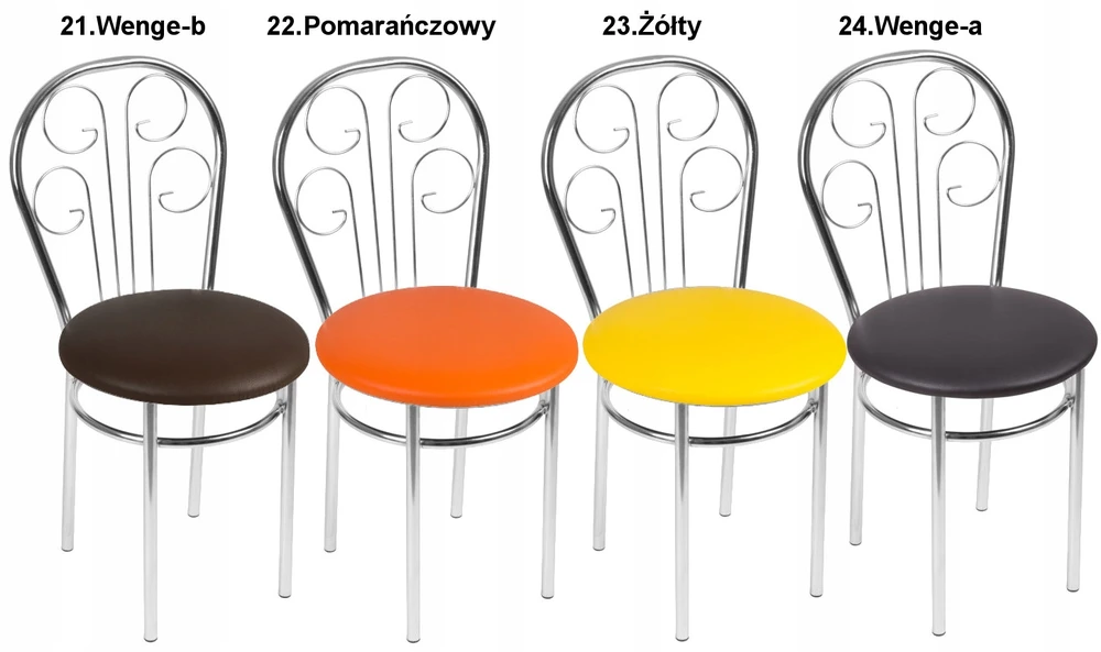 Impor 4x Cezar Chrome kėdžių rinkinys
