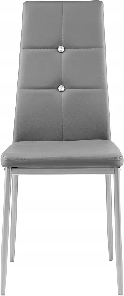 Impor 4x Lori Chair Pilkas Glamour kėdžių rinkinys ekologinės odos kristalai deimantai